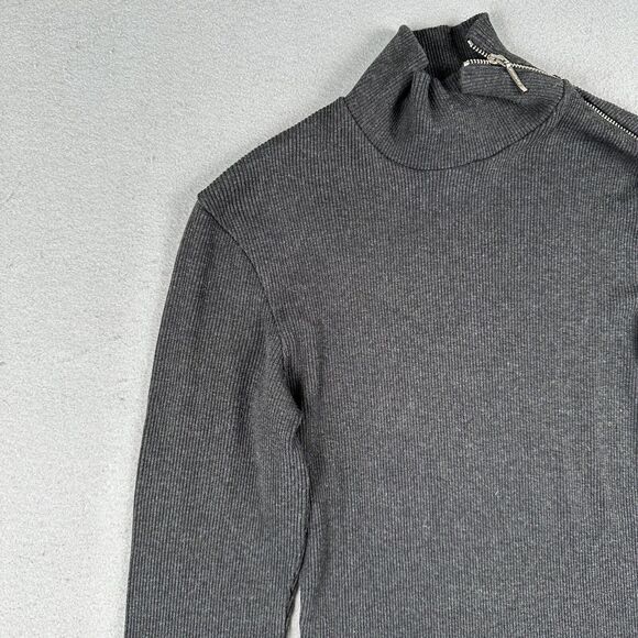 Morgan De Toi Ribbed High Neck Sweater Women’s Small‎ Black Long Sleeve Zippered - Picture 7 of 16